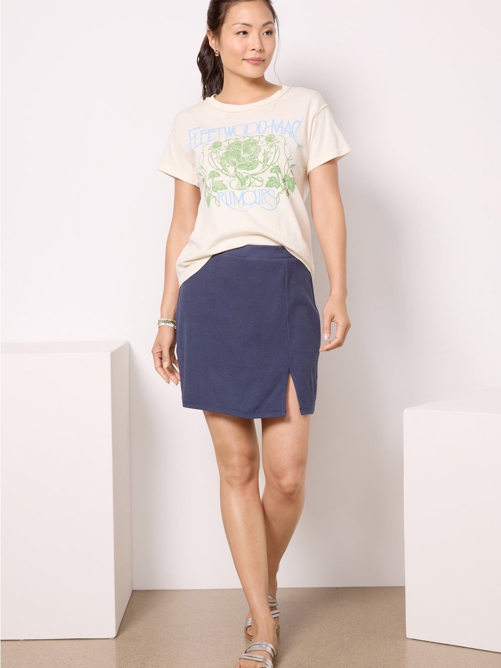 EVEREVE SUNDRY Navy Ribbed Skort Size XS